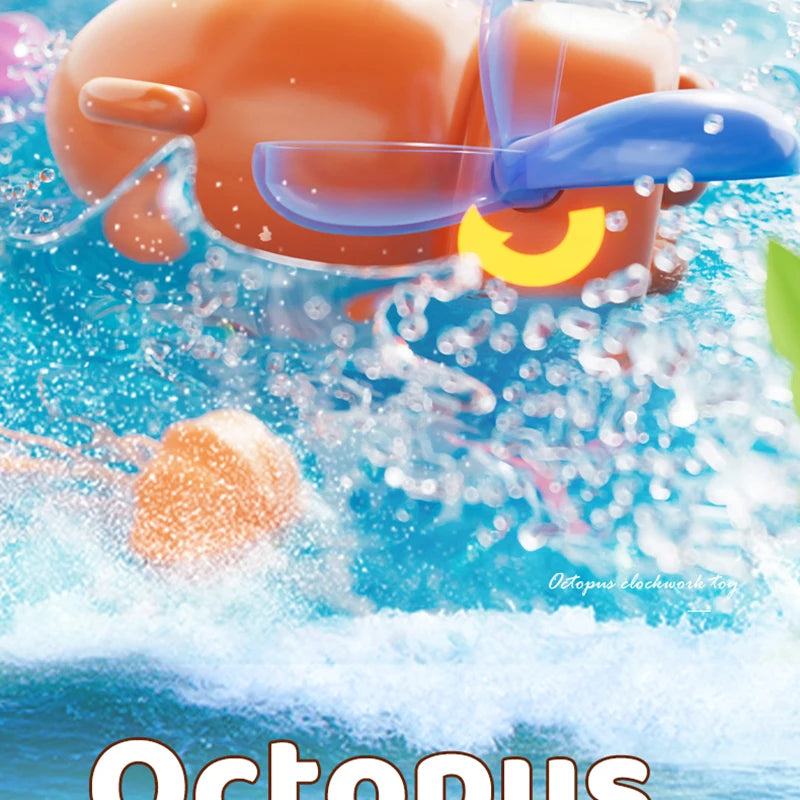 Cute Swimming Octopus Bath Toys (1-4 Pack) – Floating Curled Edge Pool & Bathtub Toys for Toddlers, Boys and Girls