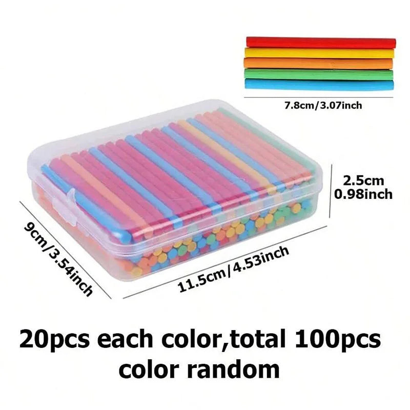 Montessori Wooden & Plastic Math Counting Sticks & Geometric Shape Sorting Blocks - Educational Preschool Learning Toy for Early Calculation, Number Recognition & Focus Training