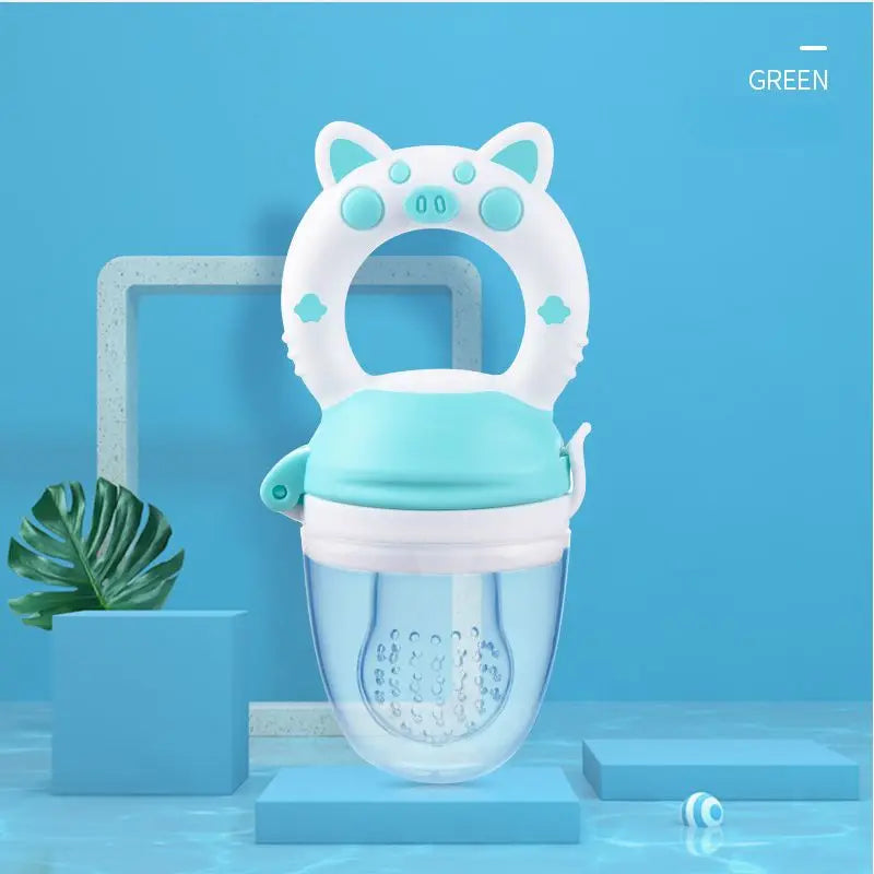 "Baby Silicone Fruit Feeder & Juice Extractor Pacifier - Teething Spoon"