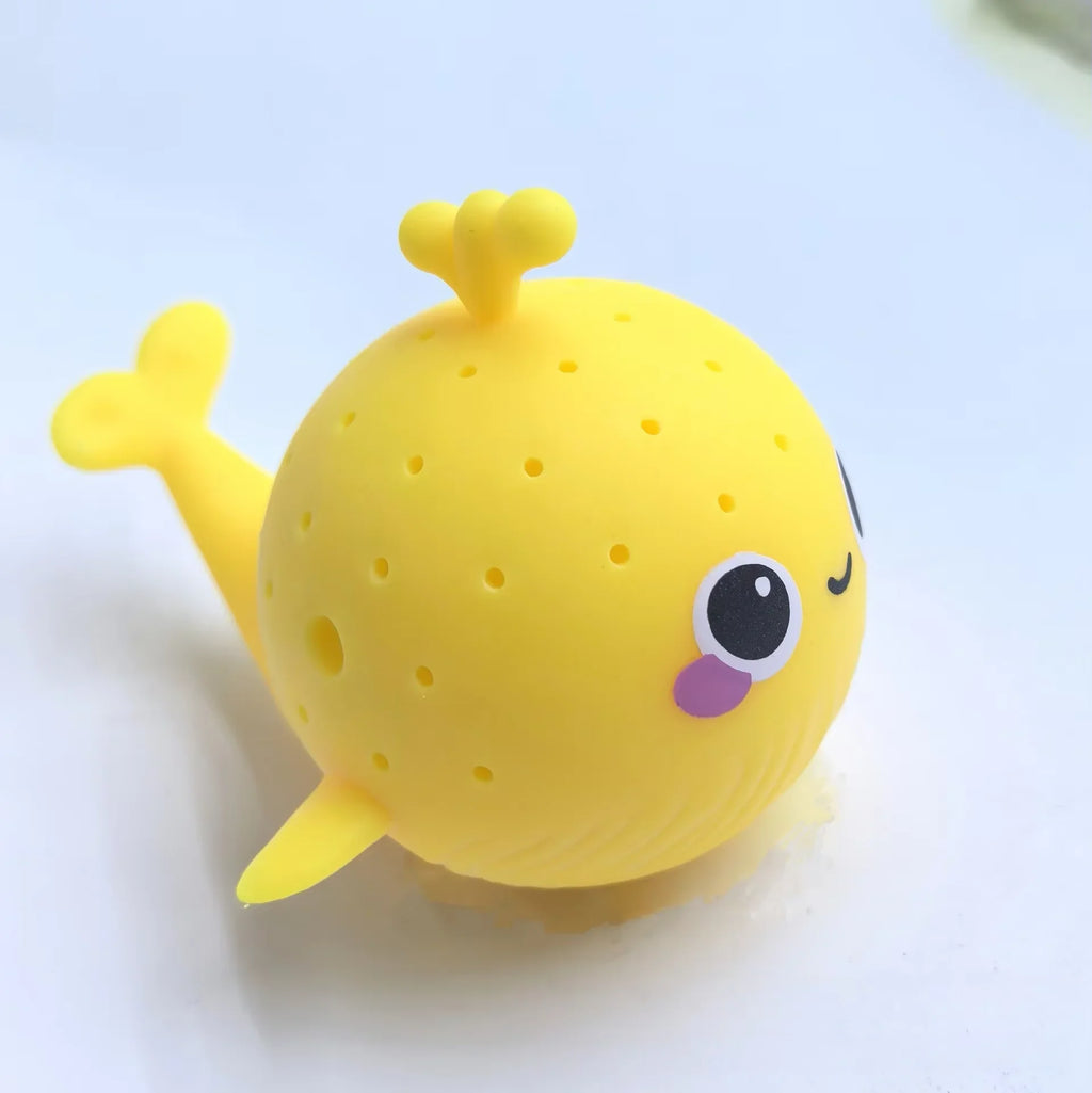 Cute Whale Sponge Bath Toy Water Absorbing Squeeze Toy Kids Pool Play Stress Relief Toy