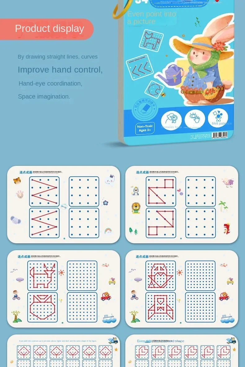 Reusable Montessori Pen Control Tracing Book for Kids