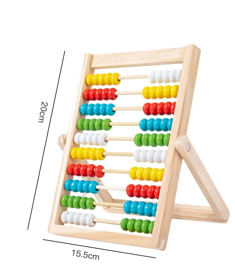 Classic Wooden 100-Bead Abacus - Preschool Montessori Math Learning Toy