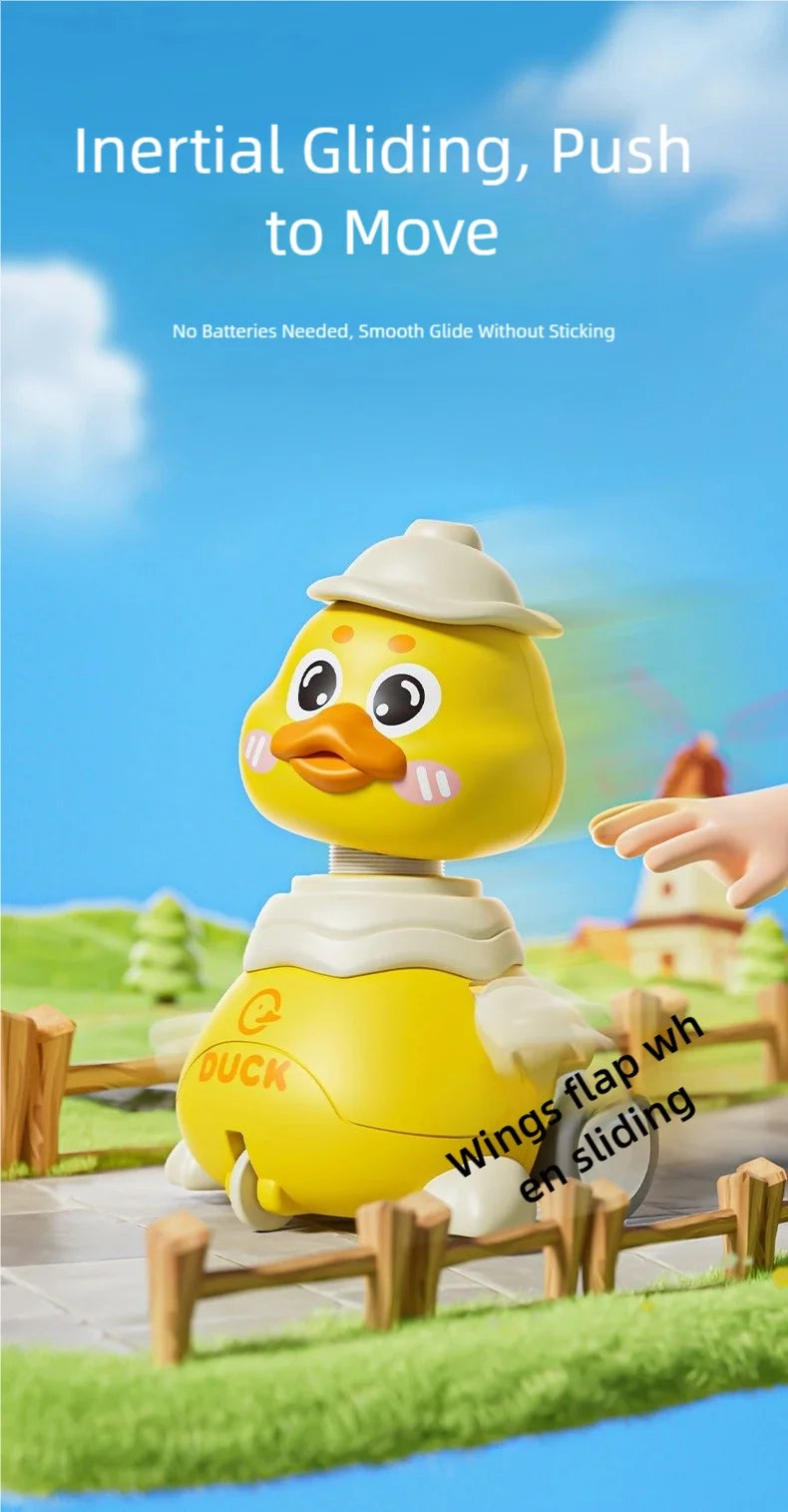 Cute Duck & Elephant Whistle Toy - Expandable Sensory Tube & Inertia Car