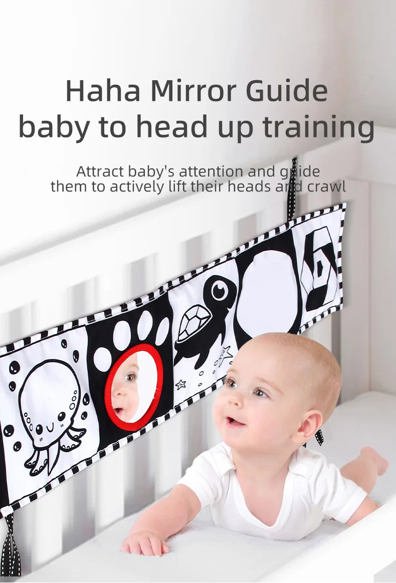 Black & White Montessori Sensory Cloth Book for Newborns (0 - 12 months old)
