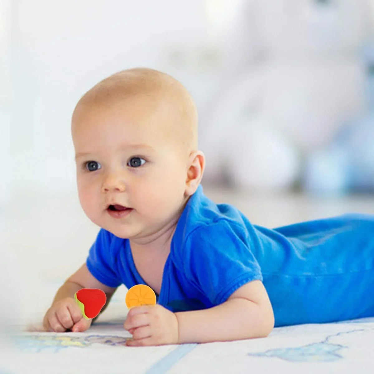 BPA-Free Silicone Fruit Teether Toy for Newborn Baby Sucking Chew Teething Relief Gift