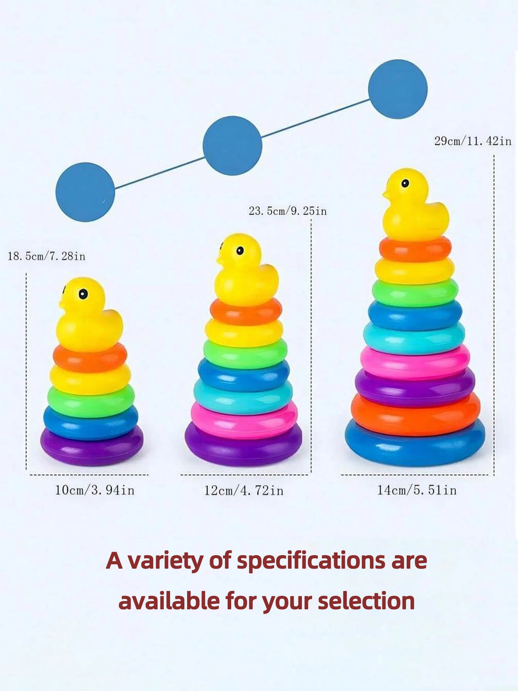 Cute Duck Rainbow Tower Stacked Circle Plastic Toy Toss Interactive Game Birthday Gift for Kids