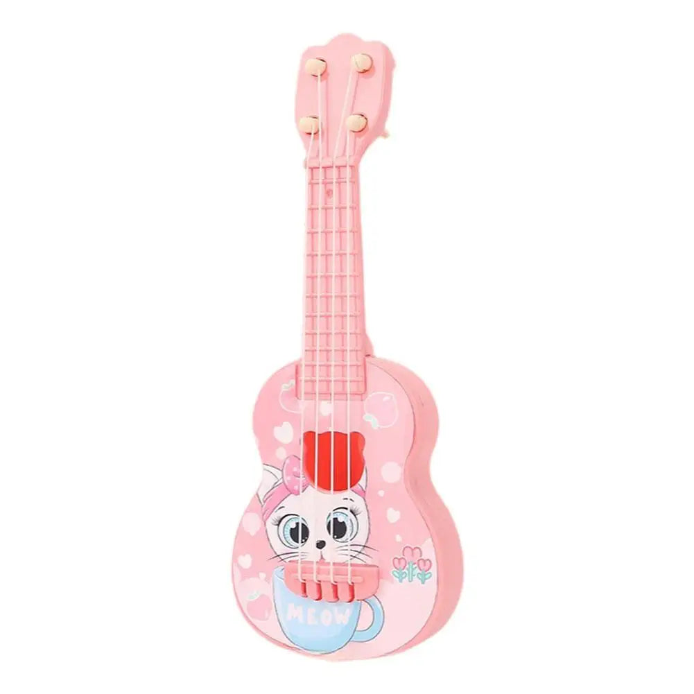 Mini Simulation Ukulele Guitar Toy for Kids - 4-String Educational Musical Instrument for Toddlers, Beginner Rhythm Acoustic Guitar Toy for Boys & Girls Birthday Gifts