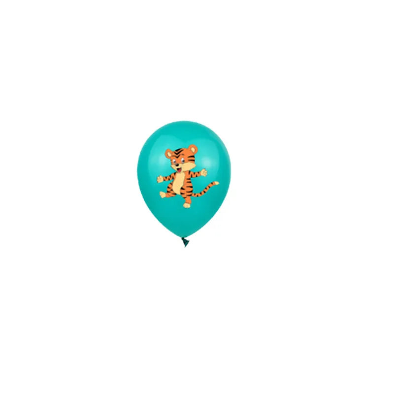 "12-Inch Mixed Animal Jungle Balloons - 10-Pack Kids Birthday Party Decor"