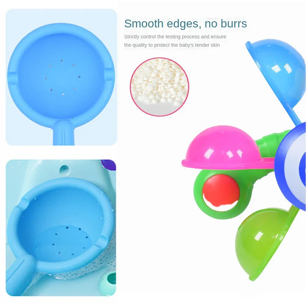 Water Wheel Suction Cup Bath Toy Set - Interactive Spinning Waterfall & Shower Sprinkler for Toddlers