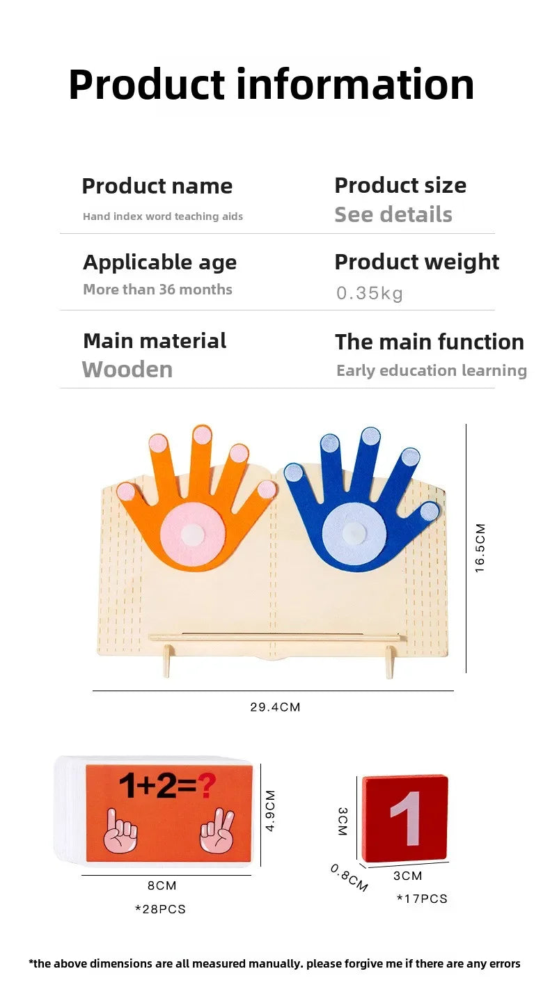 Wooden Finger Counting Math Toy – Montessori Early Educational Learning Game for Toddlers