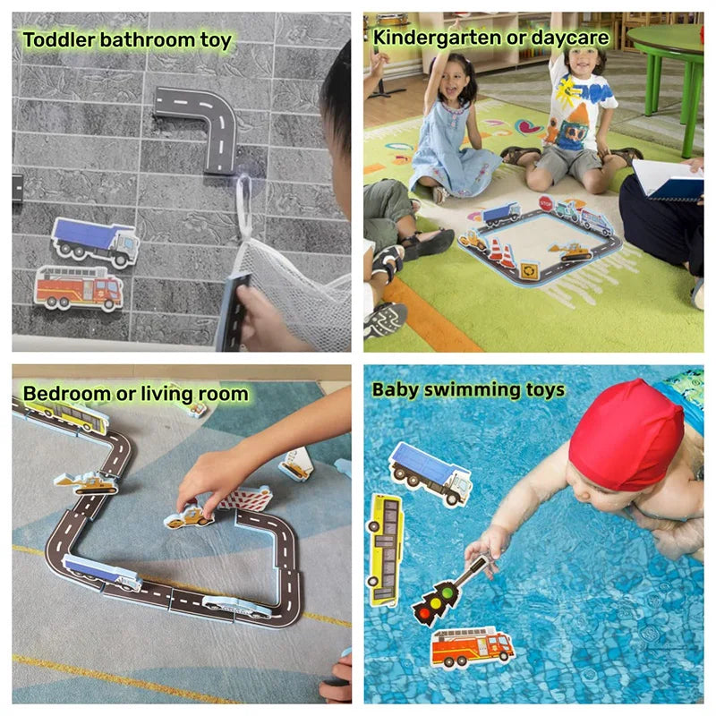Baby Bath Floating EVA Foam Puzzle Toys Letter Number Traffic Cognitive Bathroom Game for gift