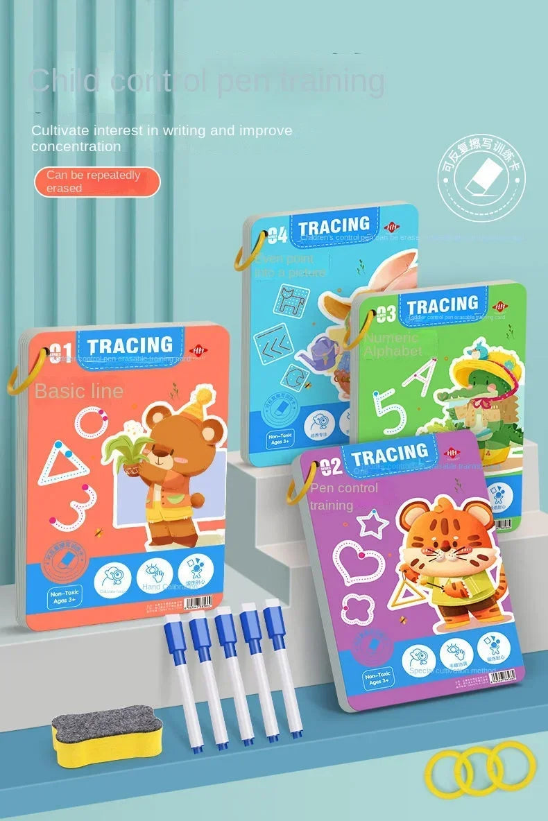 Reusable Montessori Pen Control Tracing Book for Kids