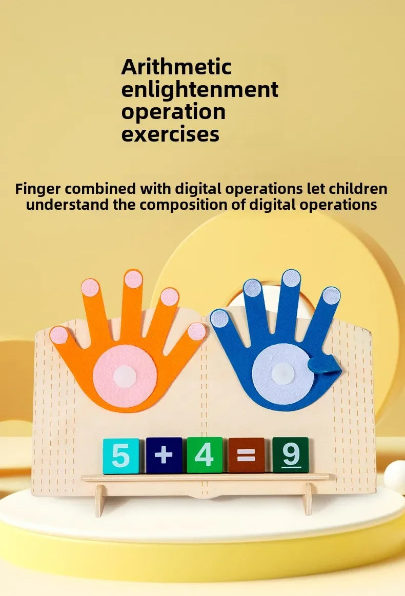 Wooden Finger Counting Math Toy – Montessori Early Educational Learning Game for Toddlers