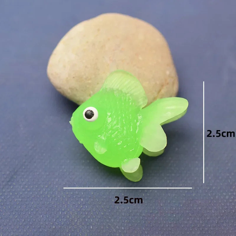 Cute Kawaii Floating Rubber Goldfish Bath Toys for Toddlers - 6-Piece Soft Squeaky Water Play Set, Sensory Animal Bathing Shower Toys & Fun Pool Party Gifts for Kids