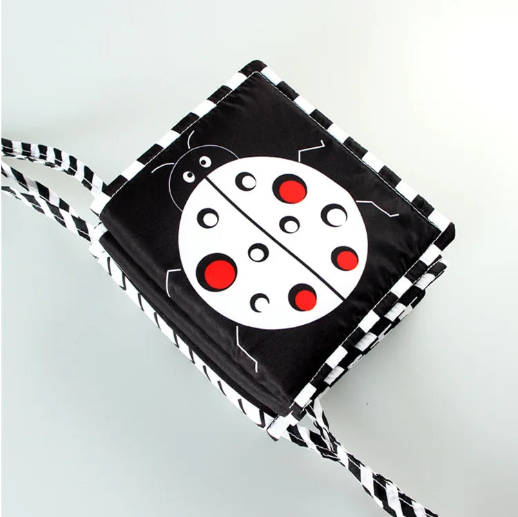Black & White Montessori Sensory Cloth Book for Newborns (0 - 12 months old)