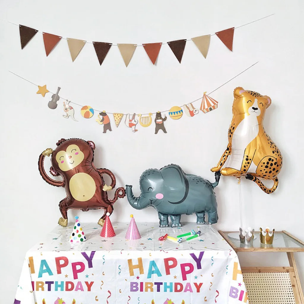 Animal Theme Foil Balloon Lion Rabbit Kids Birthday Decoration