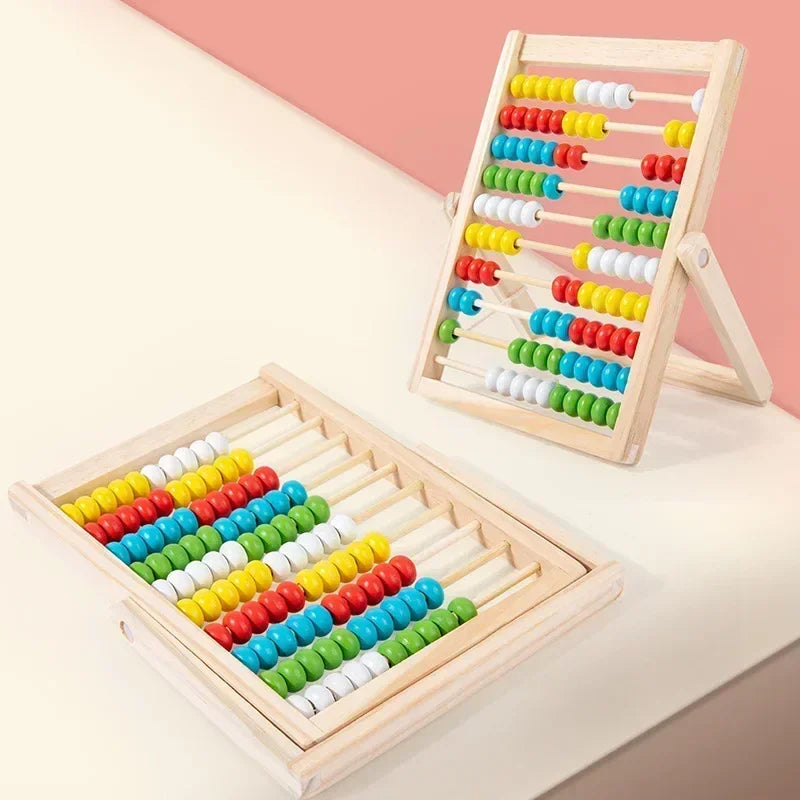 Classic Wooden 100-Bead Abacus - Preschool Montessori Math Learning Toy