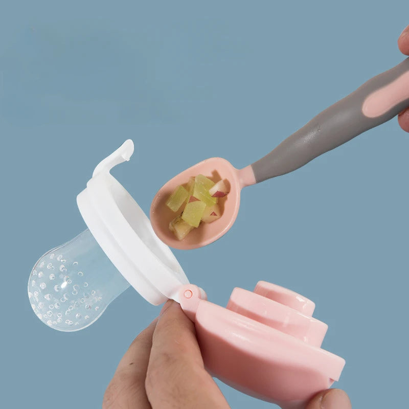 "Baby Silicone Fruit Feeder & Juice Extractor Pacifier - Teething Spoon"