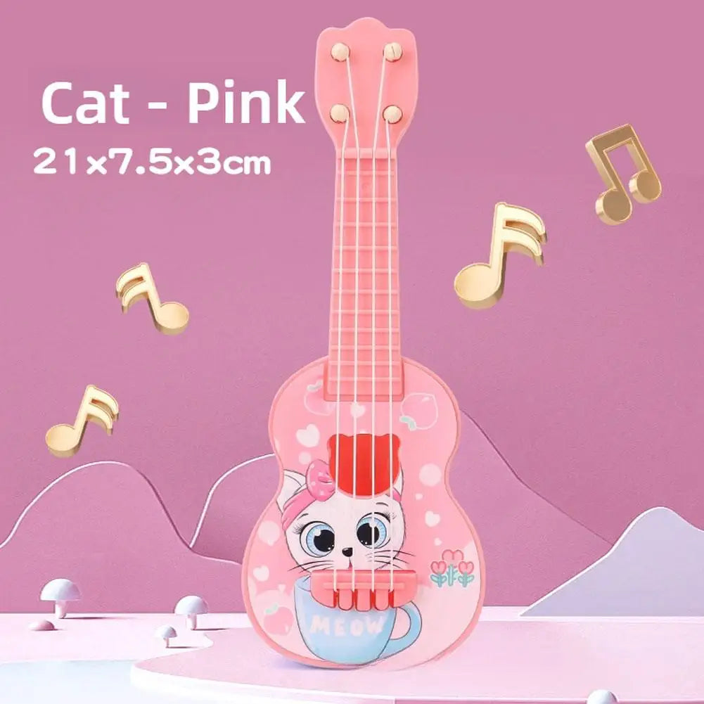 Mini Simulation Ukulele Guitar Toy for Kids - 4-String Educational Musical Instrument for Toddlers, Beginner Rhythm Acoustic Guitar Toy for Boys & Girls Birthday Gifts