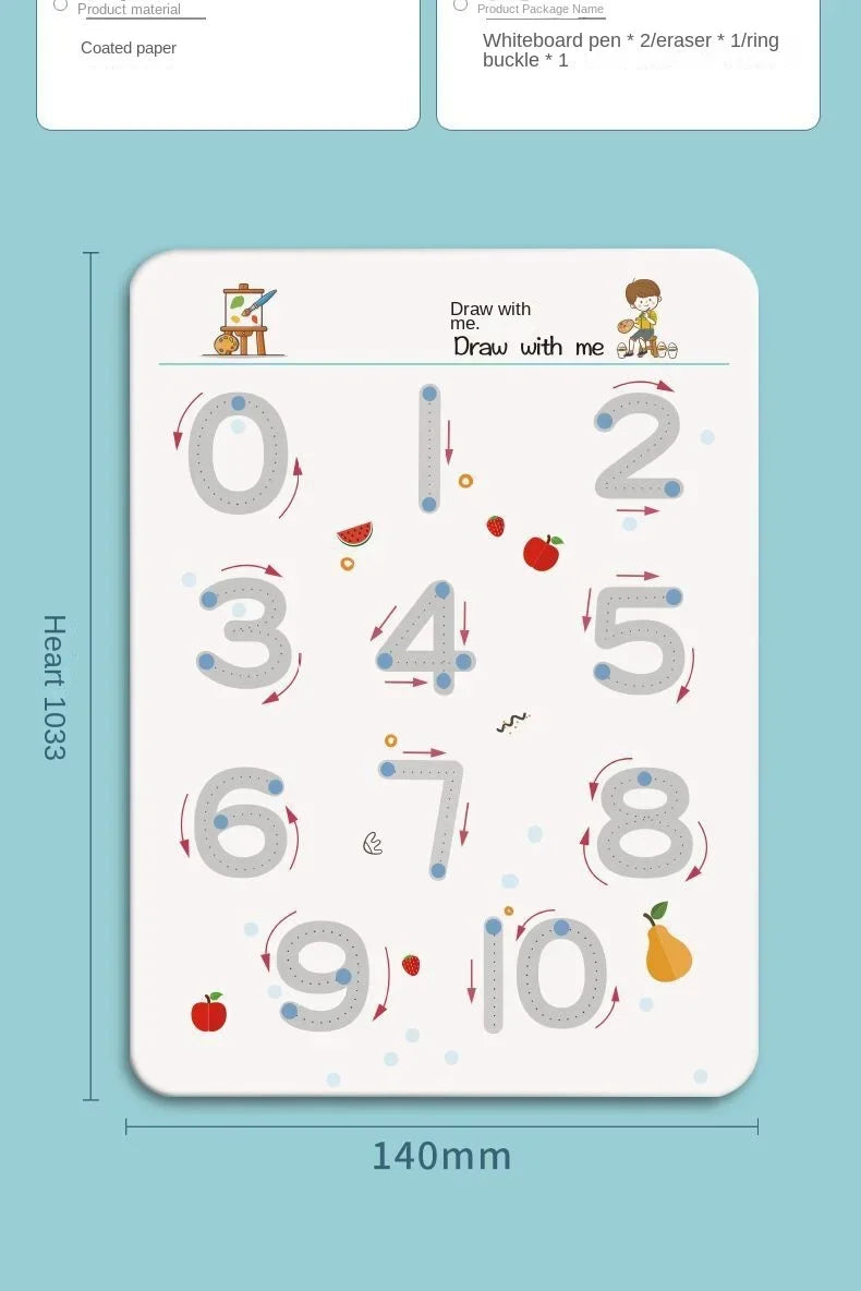 Reusable Montessori Pen Control Tracing Book for Kids