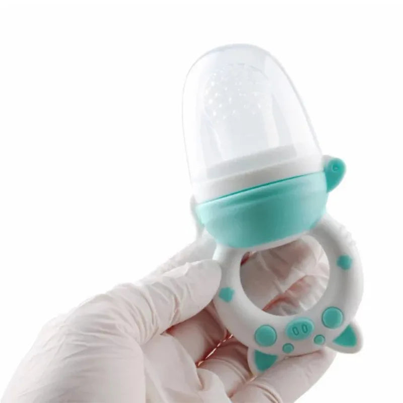 "Baby Silicone Fruit Feeder & Juice Extractor Pacifier - Teething Spoon"