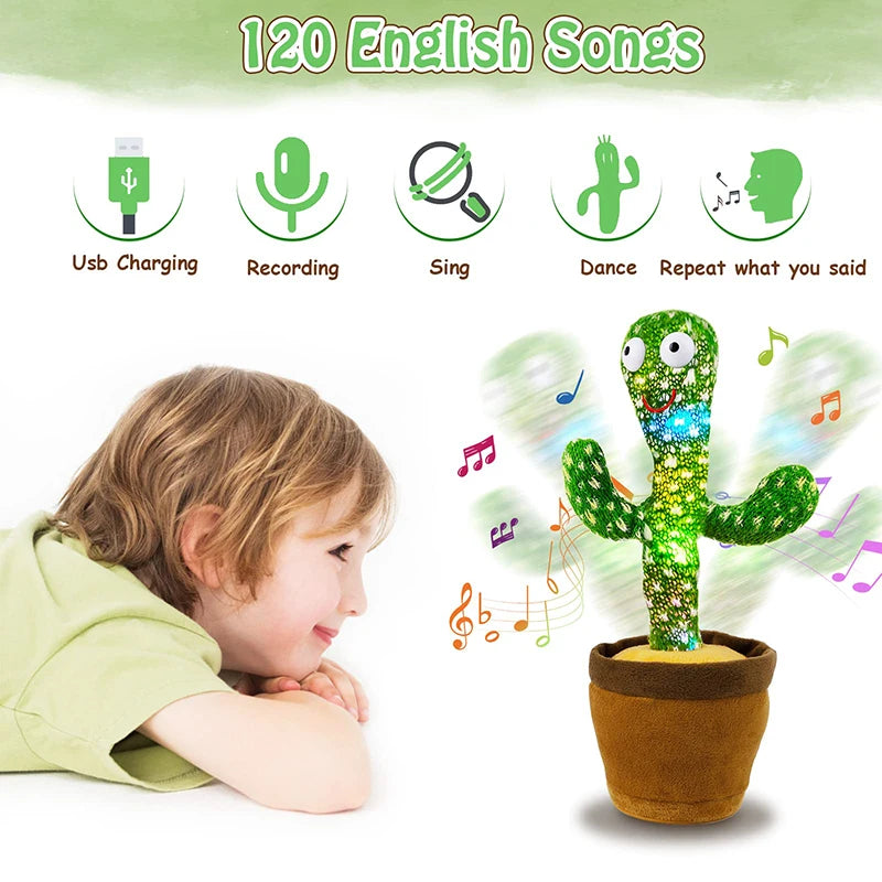 Dancing & Talking Cactus Plush Toy (120 Songs + Voice Repeat)