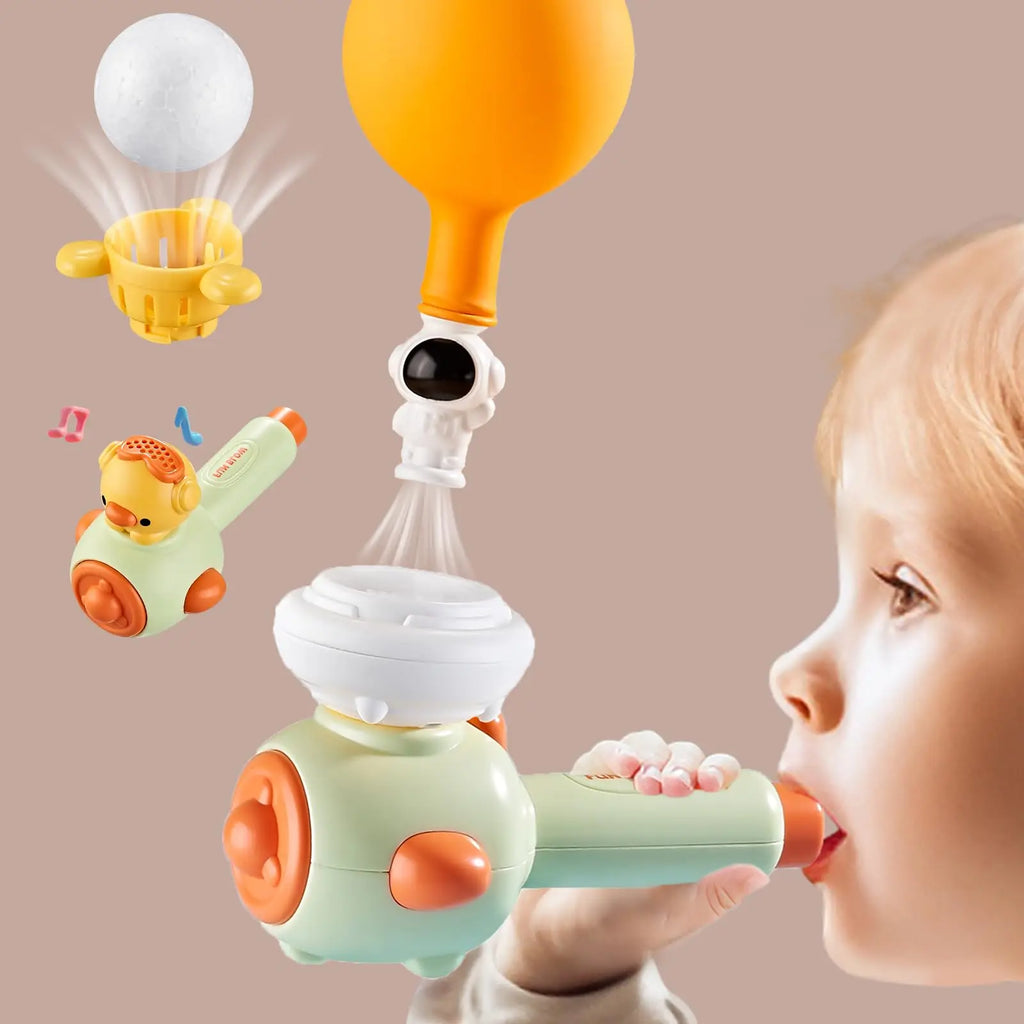 Montessori Floating Blow Pipe Ball Toy, Fine Motor Skill Trainer