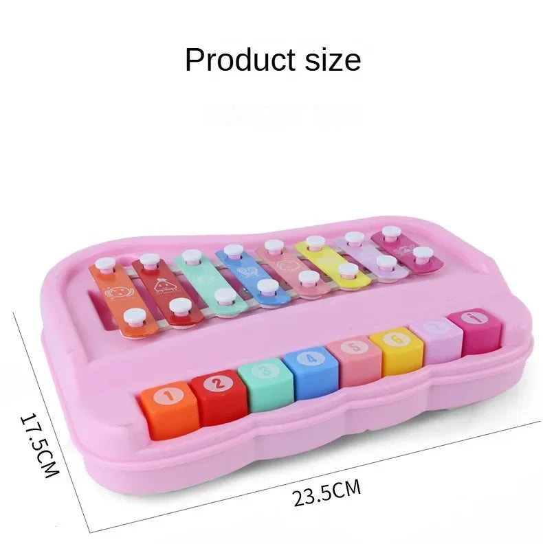 2 in 1 Baby Music instruments Montessori Toys 8-note Xylophone Piano Parish Music Play Educational Games Travel Toys for Toddler